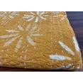 thumbnail image 2 of Handmade mustard floral kantha quilt throw â€“ cotton block print bedspread blanket, artisan stitched kantha bedding, cosy boho home decor, 2 of 8
