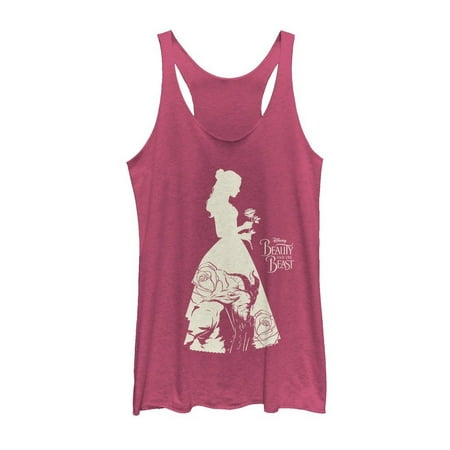 Beauty and the Beast Women's Dress Silhouette Racerback Tank (The Best Dares For Adults)