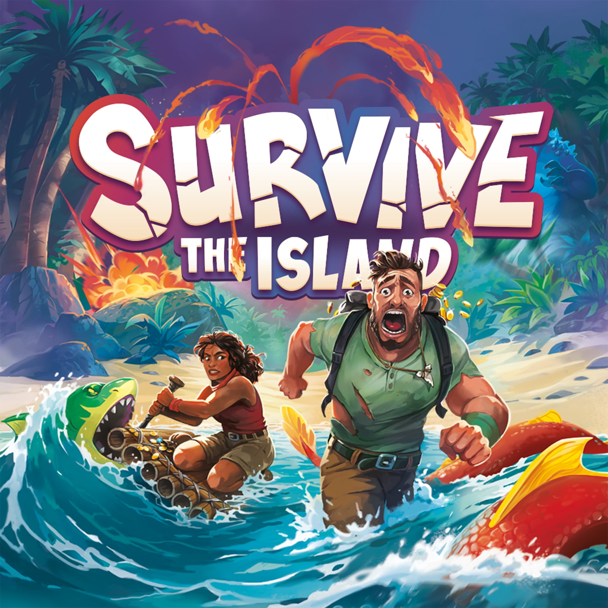 Survive The Island Family Strategy Board Game for Ages 10+, from Asmodee