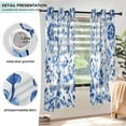 thumbnail image 5 of Sheer Curtains 2 Panels Set Grommet Drapes Window Treatments Light Filtering for Bedroom Living Room W42 x L63 Blue and White Porcelain Floral, 5 of 7