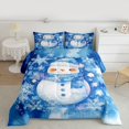 thumbnail image 2 of Castle Fairy Kawaii Xmas Snowman 3 Pieces Queen Comforter Set for Kids Children Teens,Gradient Christmas Snowflakes Ultra Soft Bedding Sets,Happy New Year Bedding Comforter Set Breathable, 2 of 8