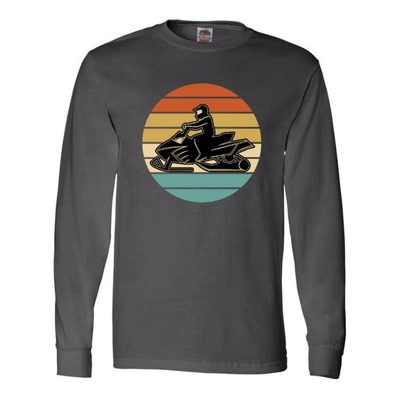 Inktastic Snowmobile Retro Sunset Long Sleeve T-Shirt