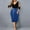 Blue, variant on Womens Dress Clearance Plus Size Summer Casual Midi Clearance Dresses For Women 2023 Women Casual Solid Splicing V-Neck 3/4 Sleeve Bandage Sequins A-Line Dress