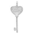 thumbnail image 3 of Sterling Silver Polished & Antiqued CZ Peace Heart Key Pendant QP1976, 3 of 4