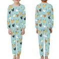 thumbnail image 2 of Renewold Comfortable Kid Pj Set of 2 Kids Chicken Blue Pajamas Top and Pants with Big Pocket Softness Thermal Long Sleeve Nightwear Sleepwear Size 11-12, 2 of 5