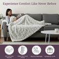 thumbnail image 6 of Lavish Home 60x80 Ruched Jacquard Faux Fur Blanket for Sofas and Beds, Gray, 6 of 10