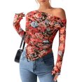 thumbnail image 1 of Blusa PRETTYGARDEN 2025 Hombros Descubiertos Tie Dye Floral Talla L, 1 of 8