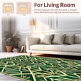 thumbnail image 2 of ODIKA 4'x6' Machine Washable Non-Slip Area Rug, Luxurious Interlocking with Elegant Leaf Motifs High Traffic Rug, Green, 252464, 2 of 7
