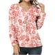 thumbnail image 1 of Camisas Para Mujer Moda Casual Estampado Con Cuello en V Suelta Camiseta de Manga Larga Top Blusa Jersey Odeerbi  ODB124131, 1 of 7