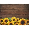 thumbnail image 7 of Sunflowers Rectangle Tablecloth Garden Sunflower Wooden Board Table Cloth Dining Table Cover for Home Kitchen Restaurant Party Buffet Picnic 60 x 84 Inch, 7 of 7
