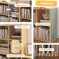 thumbnail image 3 of 4 Cube Organizer Bookcase - Fabric Storage Bins Container, Open Shelf Simple Compartments Bookshelf, White, 3 of 8