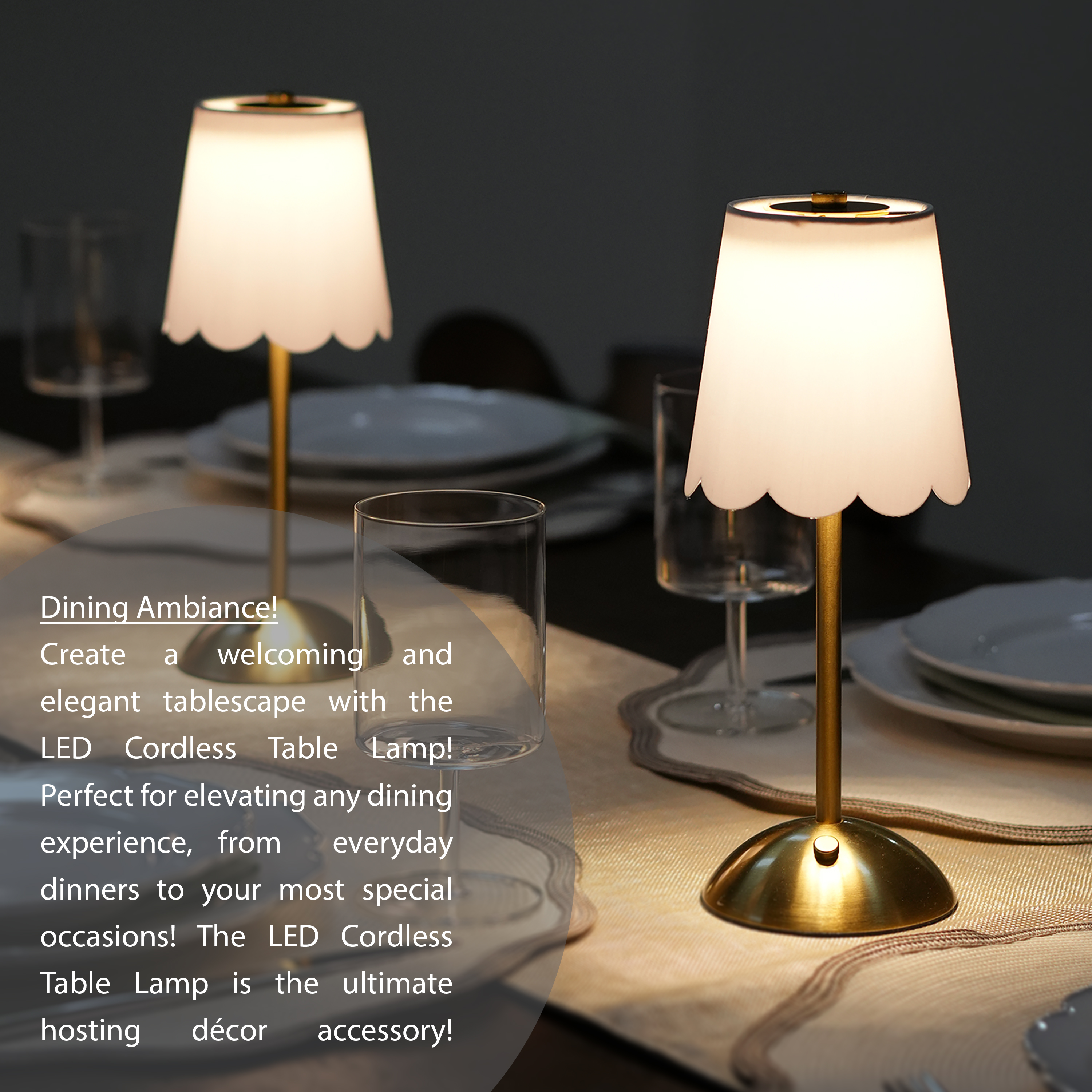 Sterling & Noble Home Cordless Rechargeable 11.9" Brass Table Lamp photo 8