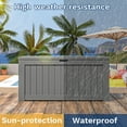 thumbnail image 5 of Patiowell 120 Gallon Large Deck Box, Outdoor Lockable Storage Box for Gardening Tools, Waterproof Deck Box for Patio Furniture, Grey, 5 of 8