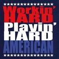 thumbnail image 3 of Tee Hunt Working Hard Playing Hard Women's T-Shirt American Patriot Inspirational Shirt, Gray, Medium, 3 of 5
