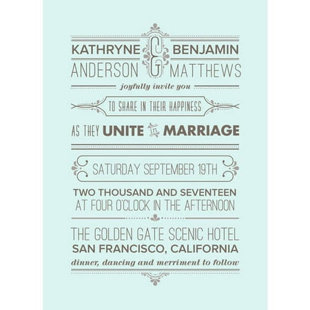 Flourishing Fleur de Lis Standard Wedding Invitation