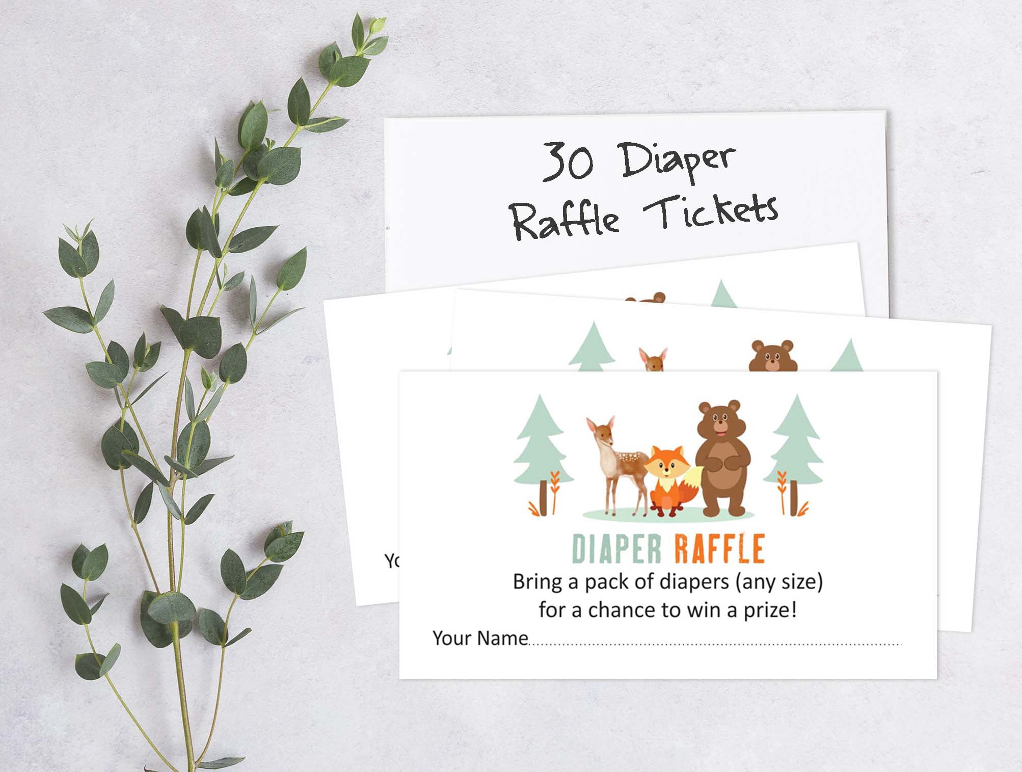 Inkdotpot Set Of 30Jungle Animals Baby Shower Invitations-Diaper Raffle Tickets And Baby Shower Book Request Cards Gender Neutral Invites Its A Boy Its A Girl