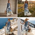 thumbnail image 3 of FOR U DESIGNS Crane Flower Print Couples Matching Outfits His and Hers Matching Set Linen-Look Women Sleeveless Dress with Pocket or Men Casual Shirt, 3 of 7
