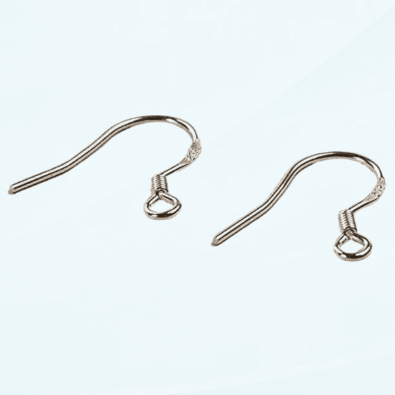 50pcs 925 Sterling Silver French Wire Earring Hooks Fish Hook Earrings Sterling Silver Earwires 925 Flat with Coil