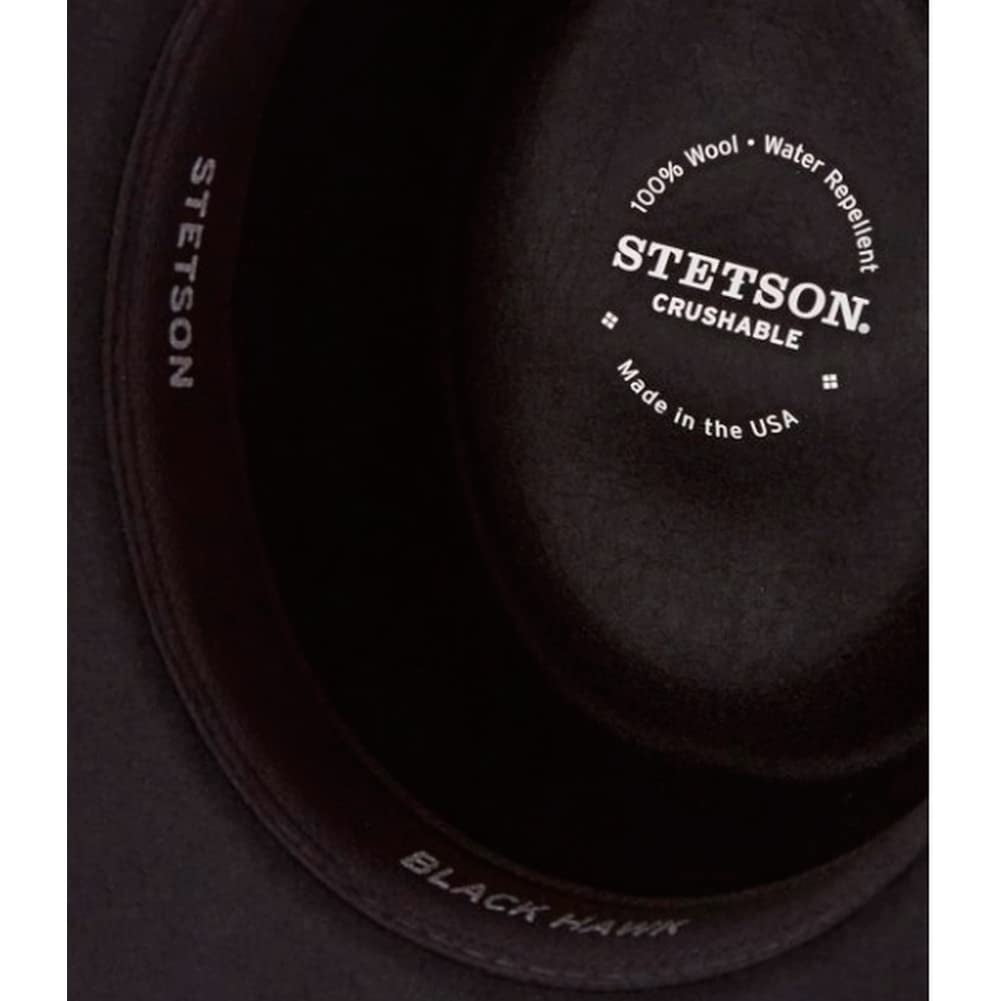 Stetson Men's Hawk Crushable Wool Gambler Hat Black Large