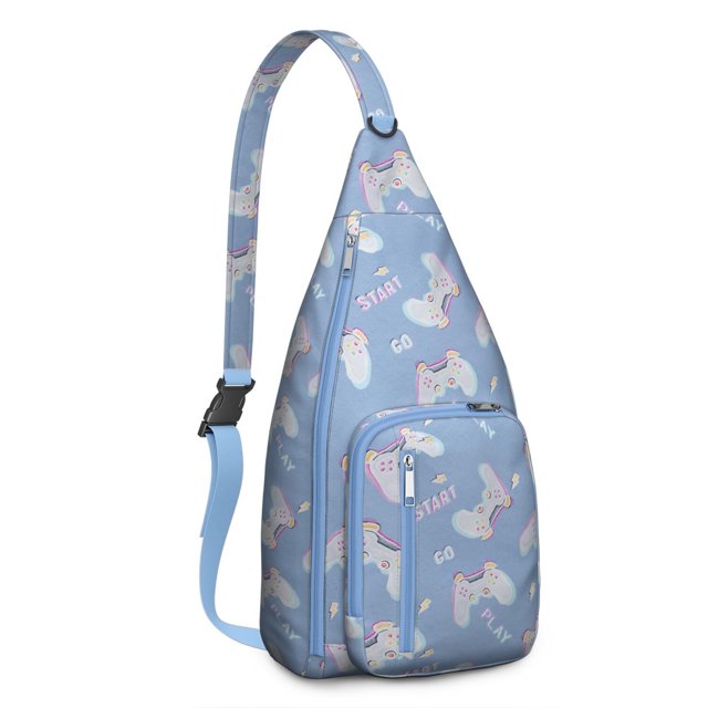 Console Player Sling Backpack - Play-Inspired Controller & Joystick Design, Compact Lightweight Daypack for Cycling & Shopping
