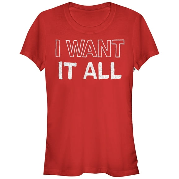 Junior's CHIN UP Christmas Want It All  Graphic Tee Red Large