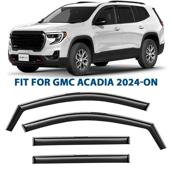 CLIM ART in-Channel Incredibly Durable Rain Guards for GMC Acadia 2024-2026, Original Window Deflectors, Vent Window Visors, Vent Deflector, 4 pcs. - 624454