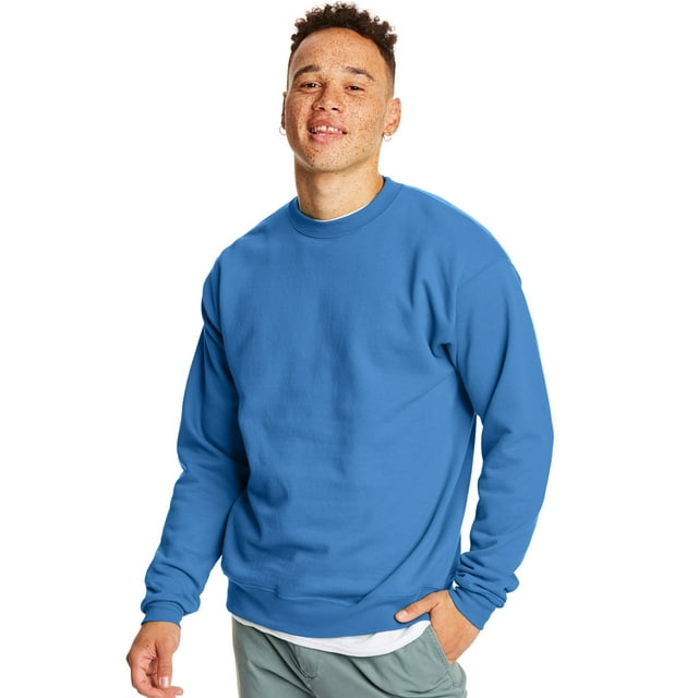 Hanes Chandail Molletonné à Col Rond EcoSmart pour Hommes, G, Bleu Denim