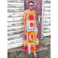 thumbnail image 4 of Vestido largo con estampado de dibujos animados para mujer, vestido Midi holgado sin mangas, elegante, para playa, Primavera, 2024, 4 of 5