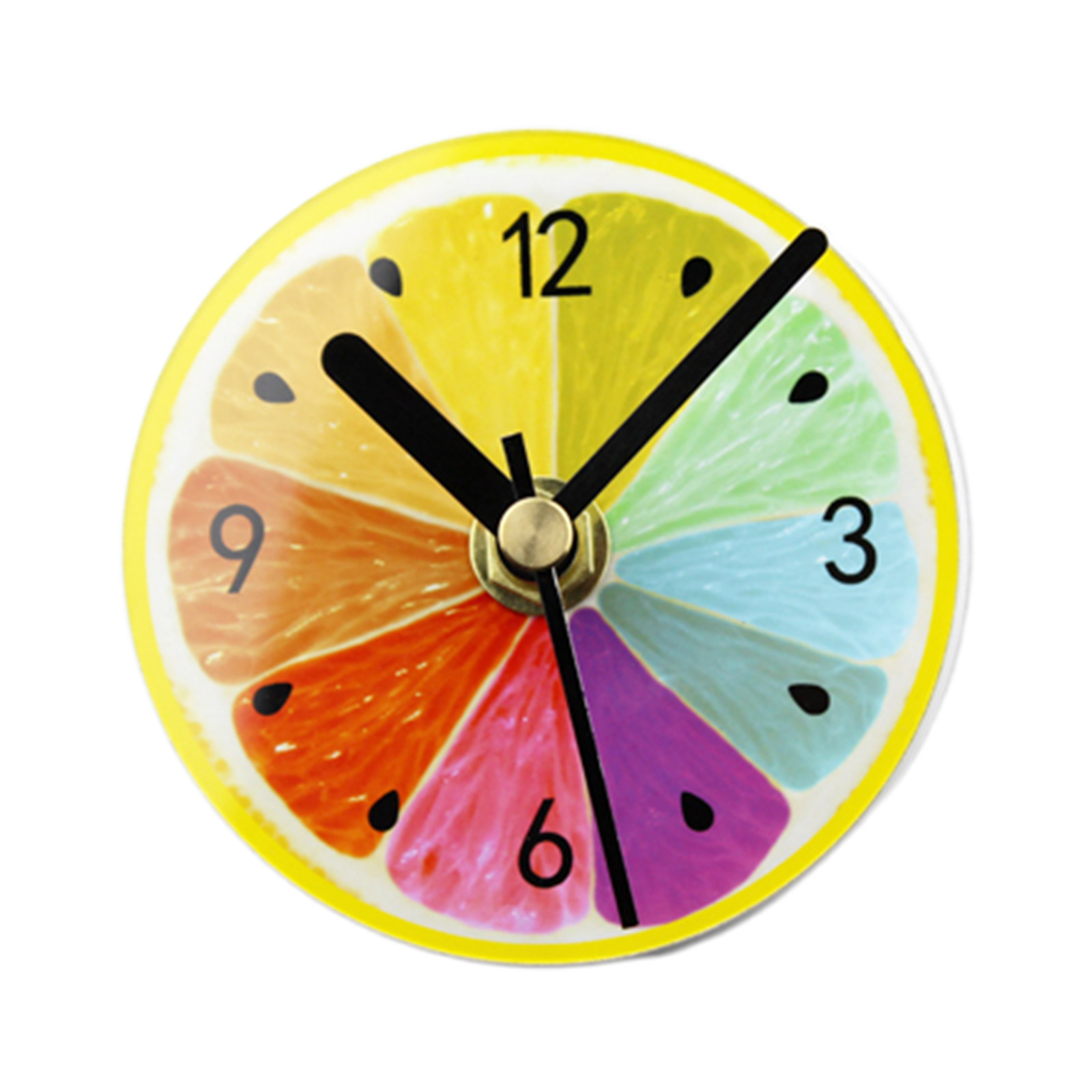 Colorful Fruit Fridge Clock Elegant Lemon Shape Fridge Clock