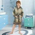 thumbnail image 5 of FORMRS Niños Bathrobe Unisex Hooded Robe Soft Plush Pajamas Sleepwear, Size 7-9T, Ghost in Strawberry Fields, 5 of 7