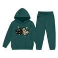 thumbnail image 5 of ATOGUTA Outfit Sets for Girls Tracksuit Drop Shoulder Hoodie Sweatshirt and Sweatpants Joggers Set with Pockets Size 2T-14, Green, 5 of 6
