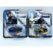 Hot Wheels AVENGERS Set of 7 Diecast Character Cars Captain America,Iron Man,Thor, Black Widow,Ronin, Thanos,War Machine