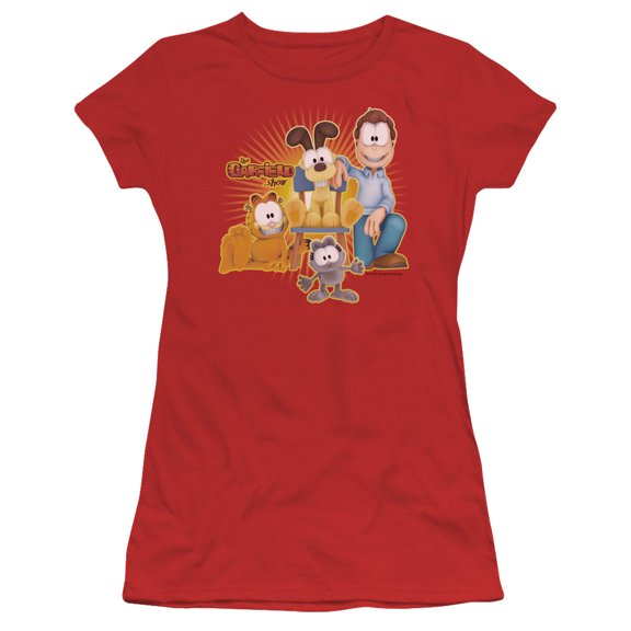 Garfield Say Cheese S/S Junior Women's T-Shirt Sheer Red