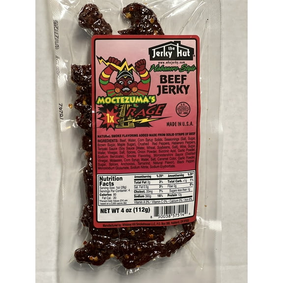 The Jerky Hut "Moctezuma's Rage" Habanero Beef Jerky (4oz)