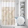thumbnail image 2 of No Hook Shower Curtain, Brown Beige Coastal Shower Curtains for Bathroom with See Through Top Window, Nautical Starfish Coral Jellyfish Shell Sea Waterproof Bath Curtain Stand Up Stall 36"x72", 2 of 9