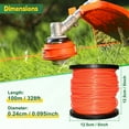 thumbnail image 2 of UCINNOVATE String Trimmer Line, 1 Spool Round Weed Eater String 2.4mm x 100m, Premium Nylon Weed Wacker String, 095 Trimmer Line Heavy Duty for Lawn Mowers, Trimmers, Orange (0.095 inch x 328 ft), 2 of 8