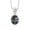 Green||Near Colorless (GH), variant on 925 Sterling Silver Oval Millennium Blue Mystic Quartz and Moissanite Pendant Necklace for Women (3.64 Cttw, with 18 inch Silver Chain)