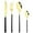Black/Gold, variant on 24 Piece Mirror Golden Plated 18/0 Stainless Steel Flatware Set, Black Handle With Golden Mouth Silverware Set With Teaspoon Cutlery Set Service for 6