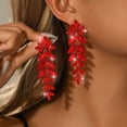 thumbnail image 4 of Sunyuer Long Full Rhinestone Teardrop Crystal Dangle Chandelier Drop Earrings Fashion Jewelry, 4 of 12
