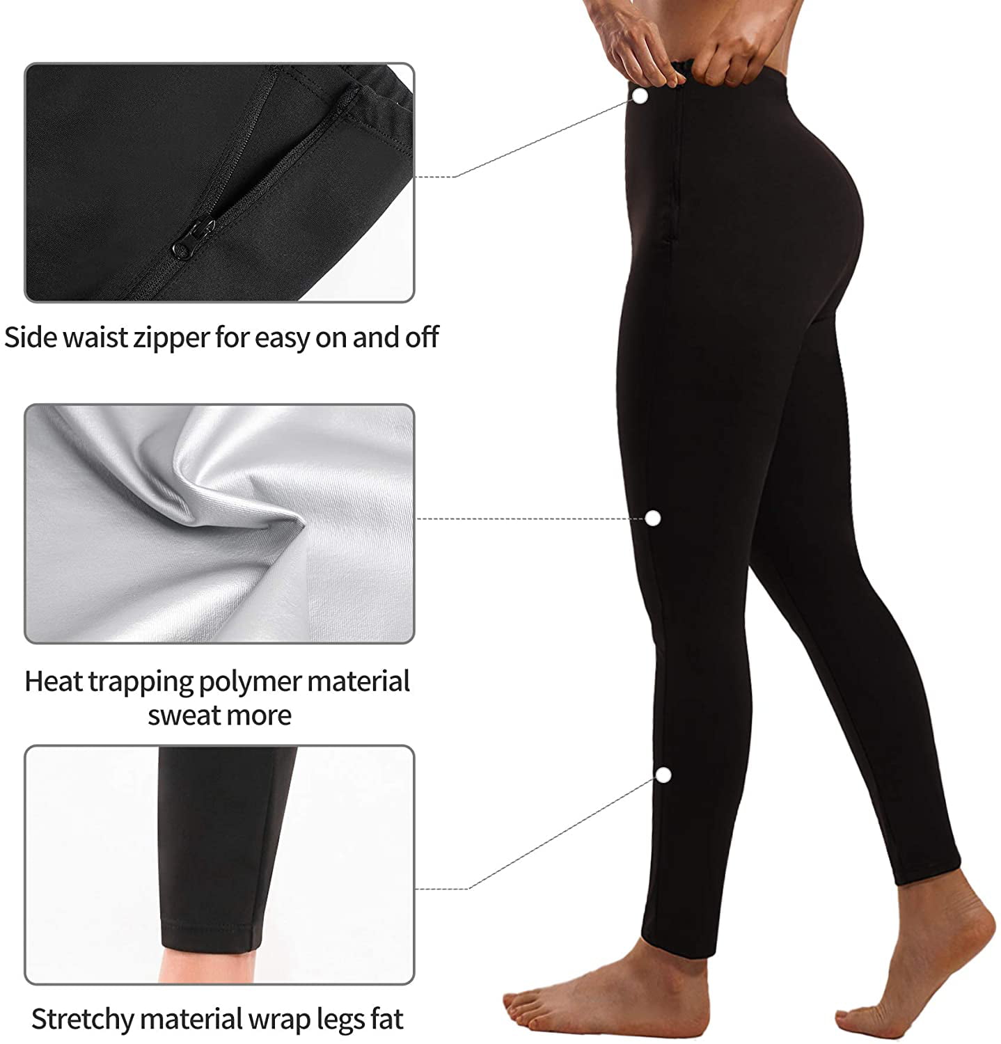 Ursexyly Women Waist Trainer Sweat Leggings High Waist Sauna Pants Slim  Compression Workout Tights Thighs Slimmer Body Shaper (Black, Medium) :  : Sports & Outdoors