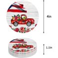 thumbnail image 1 of ZHANZZK Puerto Rico Flag Truck with Frog and Flower Wooden Grain Set of 8 Round Coaster for Drinks, Absorbent Ceramic Stone Coasters Cup Mat with Cork Base for Home Kitchen Room Coffee Table Bar Decor, 1 of 6