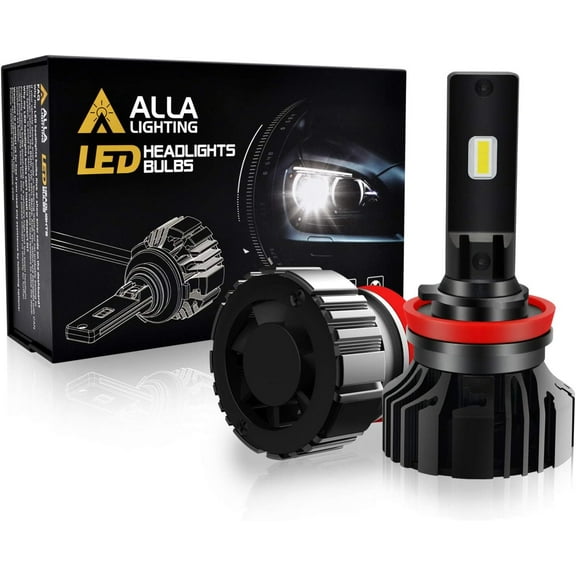 Alla Lighting Newest TXH H8 H9 H11 LED Bulbs Xtreme Super Bright Replacement 6V~24V, 6000K Xenon White