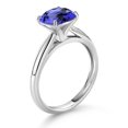 thumbnail image 3 of Gem Stone King 10K White Gold Blue Tanzanite Solitaire Engagement Ring for Women (2.70 Cttw, Cushion 8MM, Gemstone December Birthstone, Available in Size 5, 6, 7, 8, 9), 3 of 4