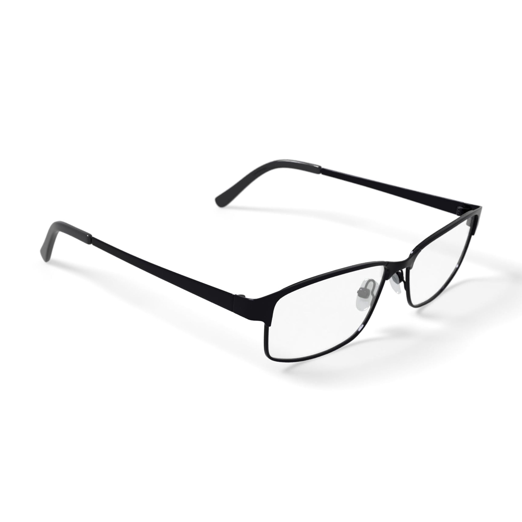 TiFlex Men's T1701 Rectangular Rectangular Prescription Eyeglasses with Case, Black/Gunmetal