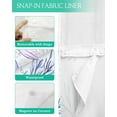 thumbnail image 3 of Anzona No Hook Shower Curtains, Blue Shell Coastal Extra Long Bathtub Curtains with Snap in Liner, Nautical Summer Beach Botanical Waterproof Washable Fabric Bathroom Shower Curtain Sets, 72" x 96", 3 of 4