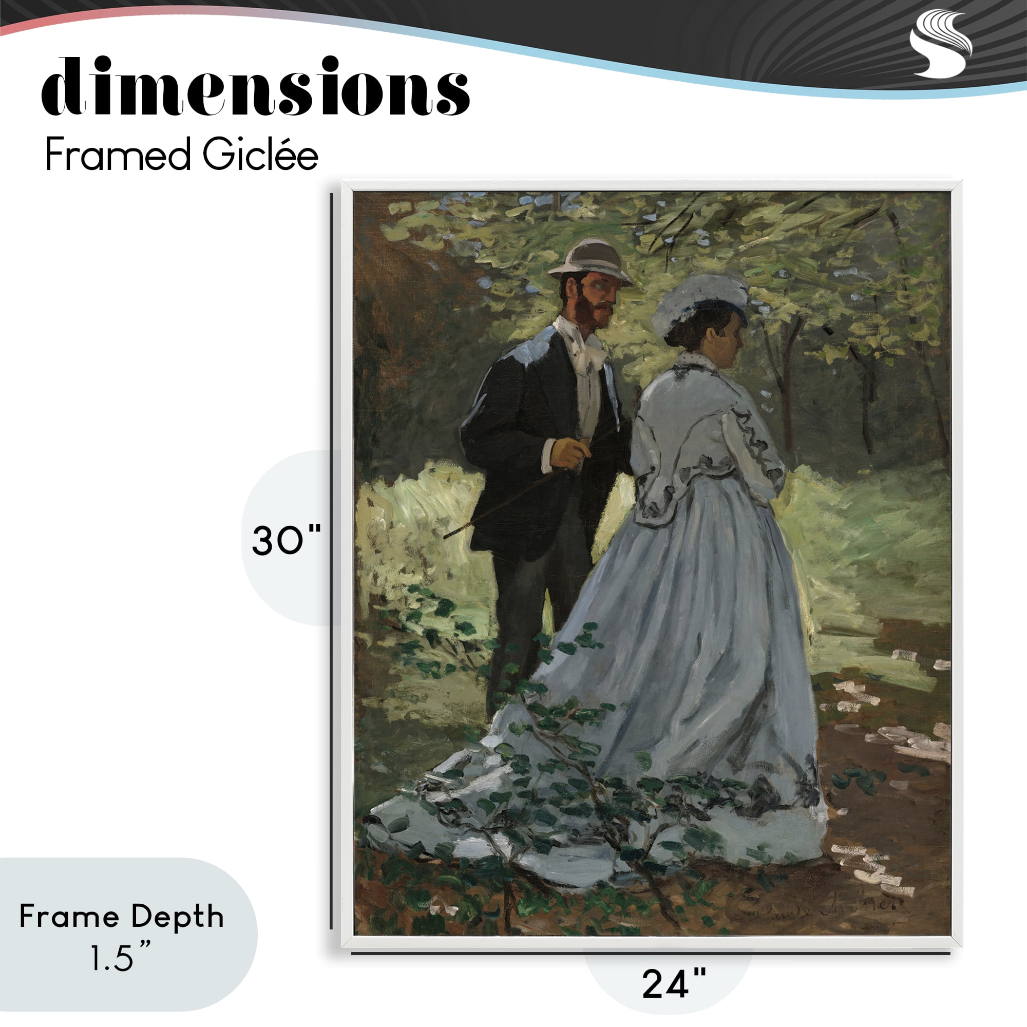 Stupell Industries Bazille & Camille in Nature White Framed Giclee Art, design by Tina LeCour