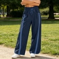 thumbnail image 2 of Tqcoqu Women's Baggy Wide Leg Pants Casual Drawstring Elastic Waisted Contrast Side Stripe Workout Y2K Track Pants,Women's S-XXL, 2 of 6