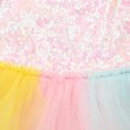 thumbnail image 3 of URMAGIC Infant Baby Girls Fly Sleeve Rainbow Sequins Romper Tutu Skirts Dress Toddler Kids Flower Wedding Princess Dresses, 3 of 8