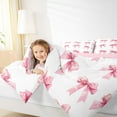 thumbnail image 4 of jejeloiu Cartoon Bowtie King Size Comforter Sets,Bow Bowknot Bedding Comforter Set,White Pink Bedding Set For Girl,Microfiber Room Decor Reversible,3-Piece, 4 of 8