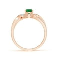 thumbnail image 2 of ANGARA Natural Emerald and Diamond Twisted Vine Engagement Ring in 14K Rose Gold for Women (Size-5mm) | May Birthstone, Birthday, Anniversary, Jewelry Gift for Women | Natural Emerald Ring, 2 of 10